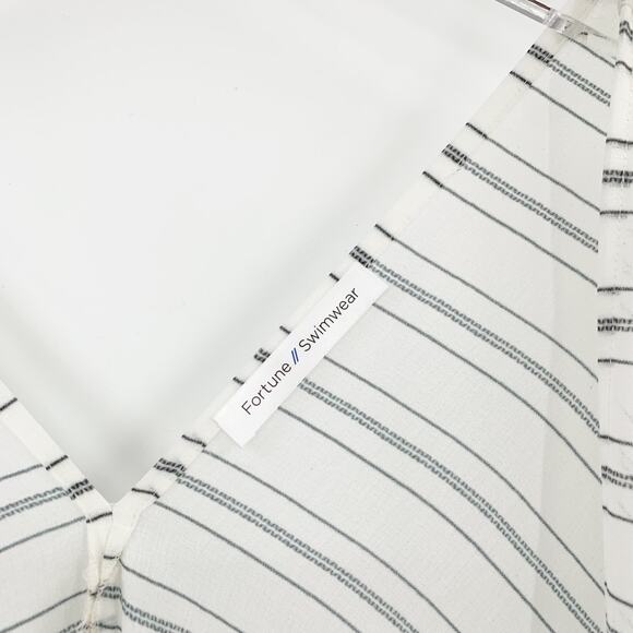 FORTUNE Swimwear Cover Up One Size Robin Fringe Open Front Waffle Crepe - Picture 3 of 7